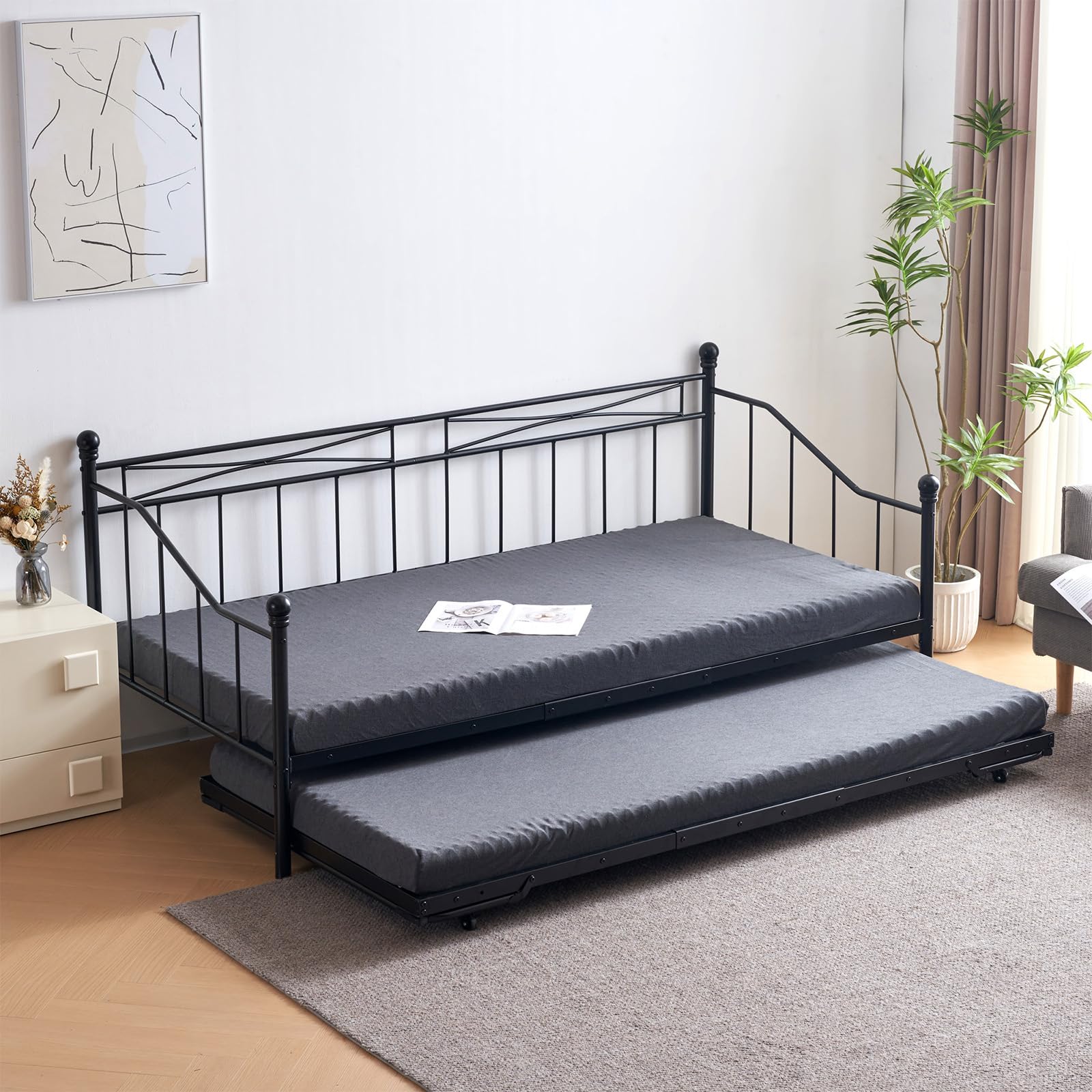 Amazon｜【2合1ソファーベッド】親子ベッドパイプベッド